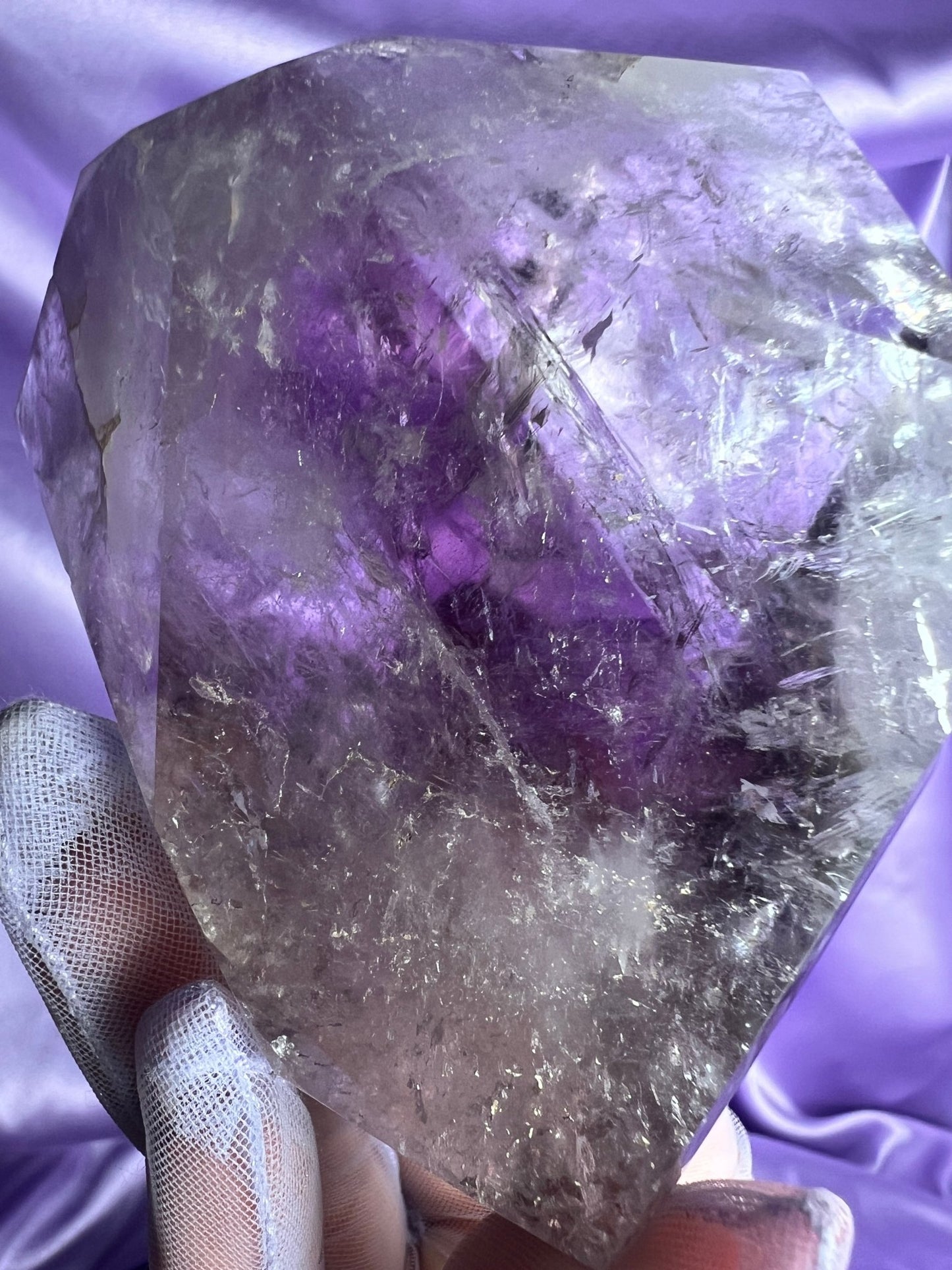 Phantom Amethyst on Gold Stand