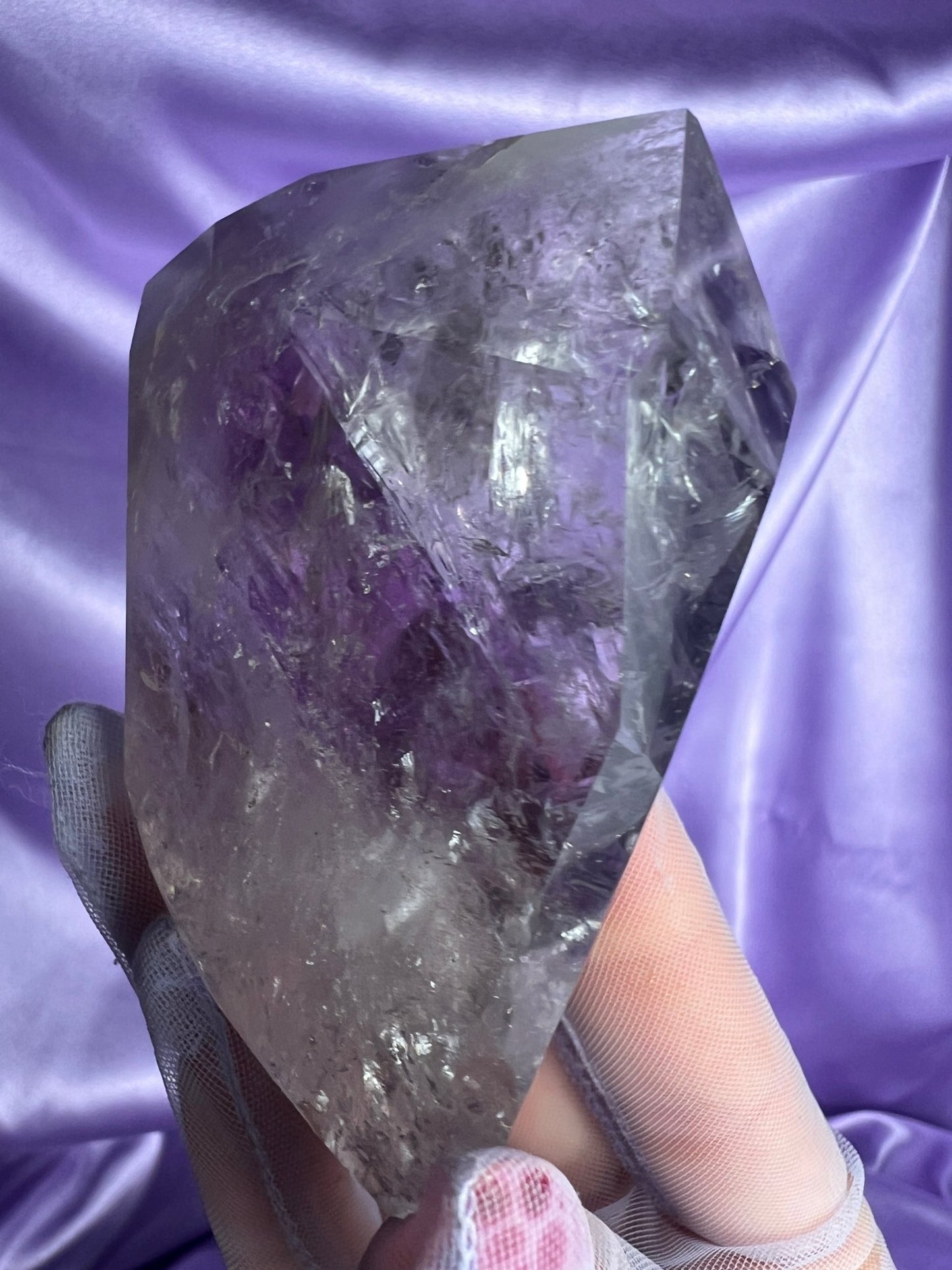Phantom Amethyst on Gold Stand