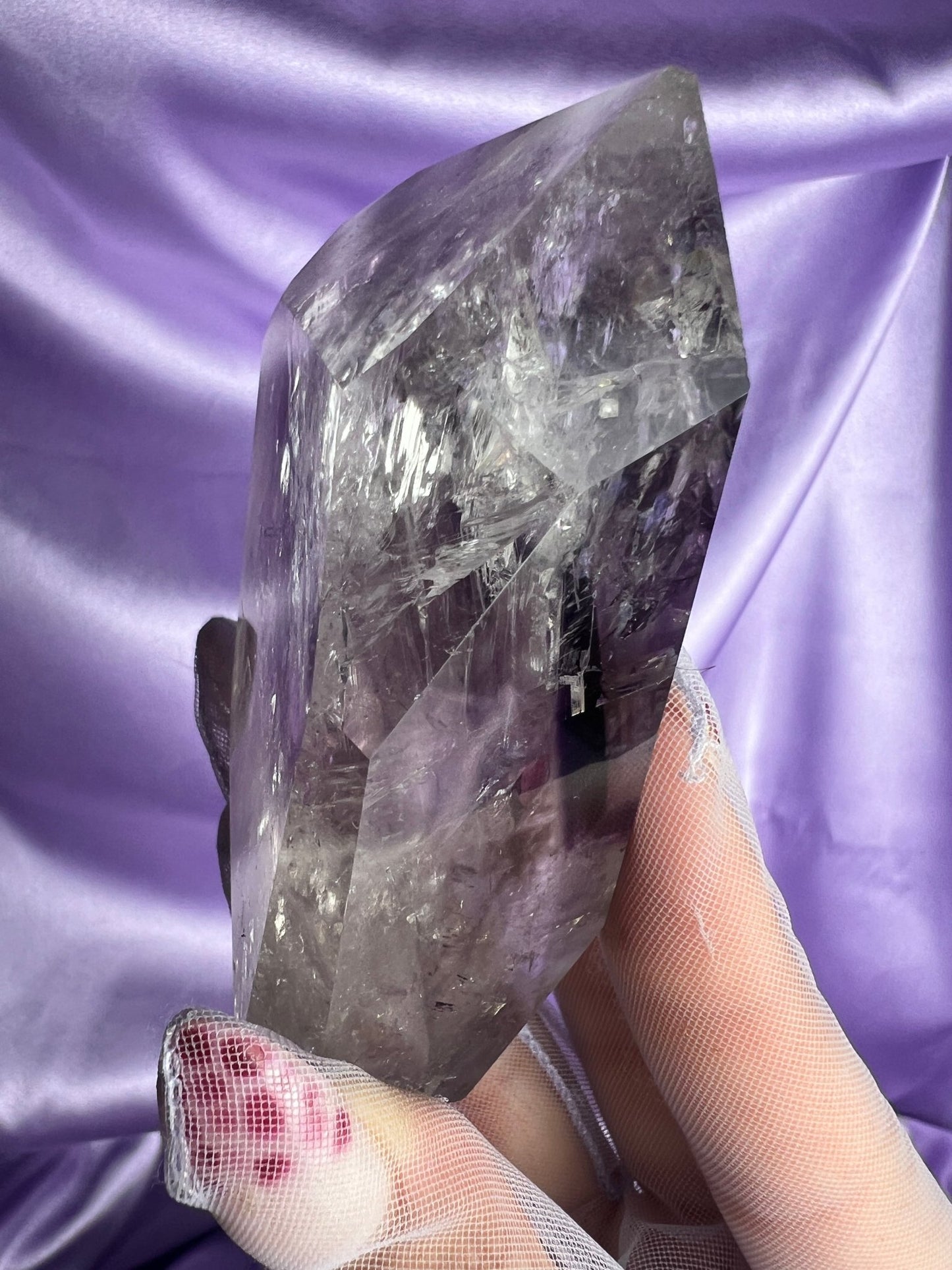 Phantom Amethyst on Gold Stand