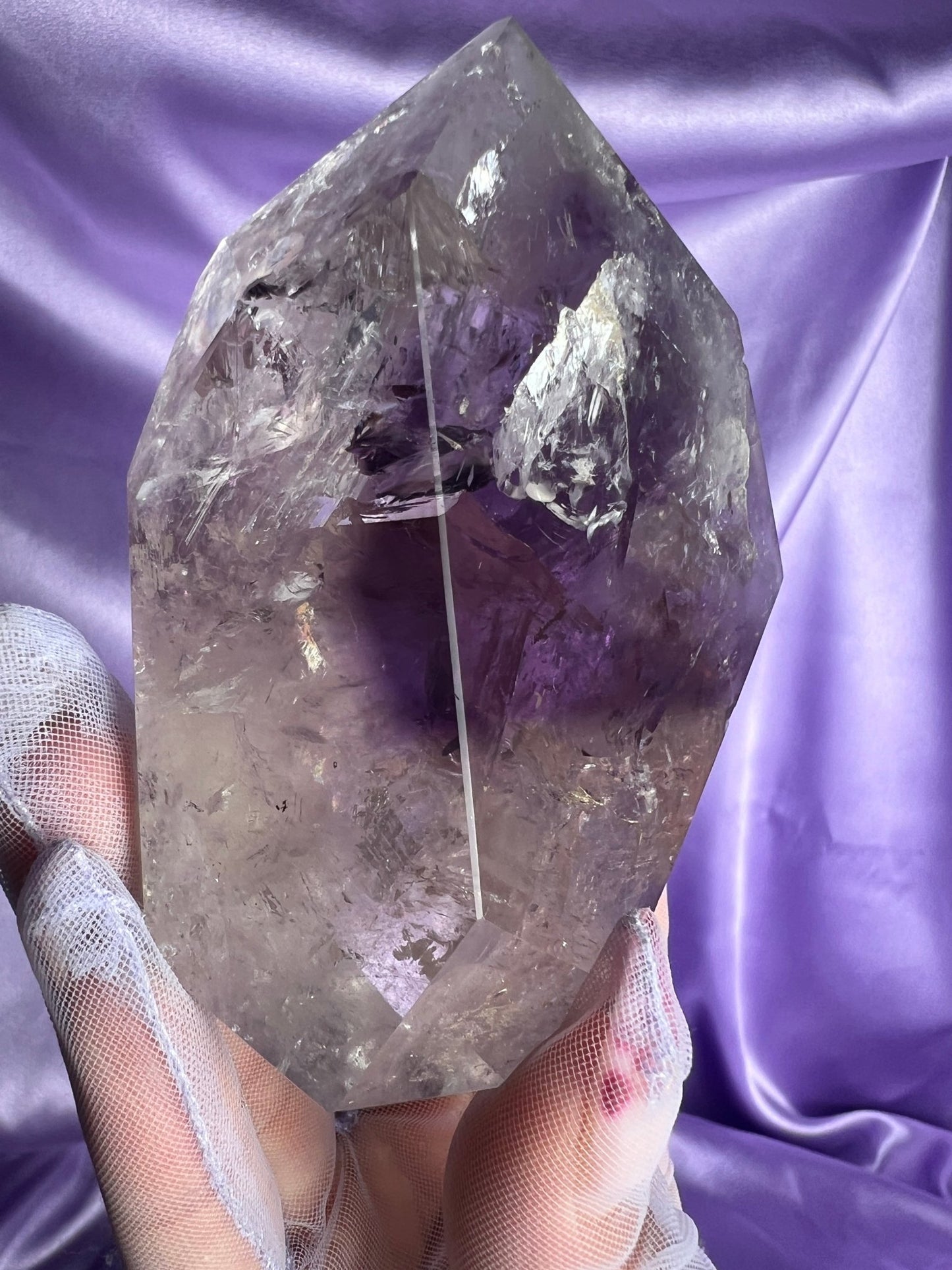 Phantom Amethyst on Gold Stand